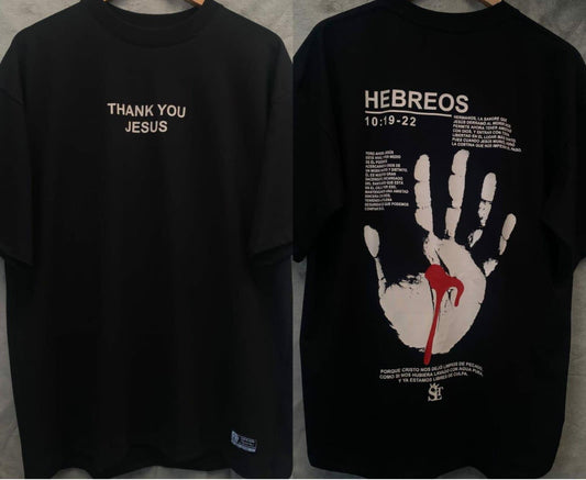 Tshit Oversize / Gracias Jesus / Negro